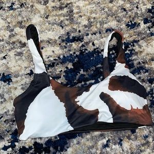 Cow print swim suit top